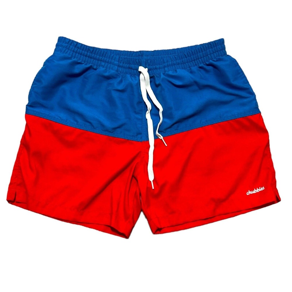 Chubbies - The Liberties America USA Swim Trunks Mens Red Blue Men’s Size Large
